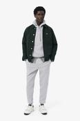 Lacoste SH8863 Classic Fit Cotton Fleece Hoodie Silver Chine