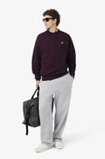 Lacoste SH8868 Classic Fit Cotton Fleece Crew Neck Sweatshirt Wine