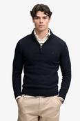 Superdry Cotton Half Zip Knit Jumper Navy image