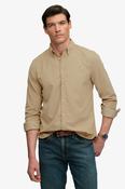 Superdry Classic Needle Cord Shirt - Stone Wash Taupe Brown