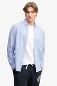 Superdry Preppy Oxford Long Sleeve Shirt Azure Blue Chalk Stripe image