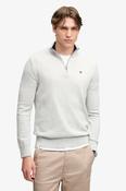 Superdry Prep Essential Cotton Half Zip Knit - Lightning Grey Marl