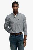 Superdry Preppy Poplin Long Sleeve Shirt Navy Micro Houndstooth image
