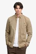 Superdry Garment Dyed Long Sleeve Shirt - Tumbled Tan image