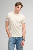 Superdry Essential Serif Logo Embroidered Tee - Straw Grey Marl/Grey