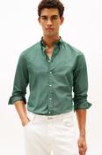 Tommy Hilfiger 40455 Regular Fit Flex Poplin Micro Print Shirt Ornamental Green