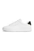 Tommy Hilfiger 5367 Pebble Grain Court Leather Sneakers White Black and Gold
