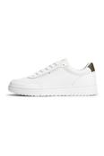 Tommy Hilfiger 5927 Basket Core Leather Sneakers Ecru and Platinum Olive
