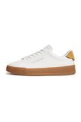 Tommy Hilfiger 5367 Pebble Grain Court Leather Sneakers Ecru and Yellow Mustard