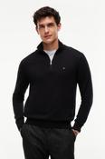 Tommy Hilfiger 28049 Regular Fit Pima Cotton Cashmere Zip Neck Jumper Black