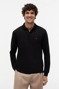 Tommy Hilfiger 37317 Liquid Cotton Long Sleeve Regular Fit Polo Shirt Black image