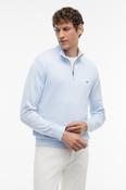 Tommy Hilfiger 37331 Essential Cotton Quarter Zip Jumper Sky Blue Heather
