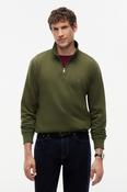 Tommy Hilfiger 37233 Essential Fleece Quarter Zip Sweatshirt Huntsman Green image