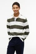 Tommy Hilfiger 45692 Essential Stripe Rugby Shirt Huntsman Green