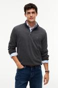 Tommy Hilfiger MW0MW40042 Regular Fit French Rib Cotton Quarter Zip Jumper Charcoal Heather image