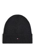 Tommy Hilfiger 12796 Flag Pima Cotton Cashmere Beanie Charcoal Grey image