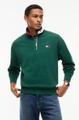 Tommy Jeans Relaxed Branded Collar Half Zip Sweatshirt Velvet Green