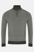 Benetti Troy Regular Fit Two Tone Quarter Zip Jumper Forest
