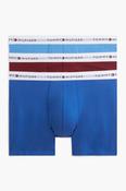 Tommy Hilfiger 38920 Signature Logo Boxer Briefs 3 Pack Opulent Blue Burgundy Blue Spell image