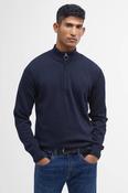 Barbour Cotton Half Zip Knit Navy Jumper