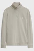 Boss 50468926 Zetrust Regular Fit Cotton Quarter Zip Sweatshirt Light Beige image