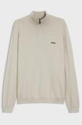 BOSS 50547898 Momentum-X Quarter Zip Knit Jumper Light Beige image