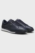 Hugo Boss 50574126 Nitan Grained Leather Trainers Dark Blue image