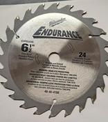 Milwaukee 48-40-4108 6-1/2-Inch 24 Tooth ATB General Purpose Saw Blade with 5/8-Inch Arbor for Blade Left Saws image