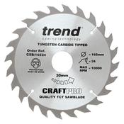 TrendCraft saw blade 165mm x 24 teeth x 30mm combination blade CSB/16524