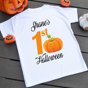 Personalised Halloween T-Shirt-1st Pumpkin (3-6 months-2-3) image