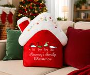 Personalised Christmas House Cushion-Christmas Hats