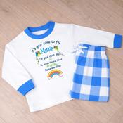 Personalised First Day Of School Kids Pyjamas-Time To Fly (Pink or Blue) image