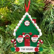 Candy Cane House family 2 Personalised Hanging Christmas Decoration image