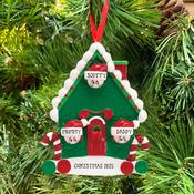 Candy Cane House family 3 Personalised Hanging Christmas Decoration image