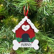 Dog Bone House Personalised Hanging Christmas Decoration image