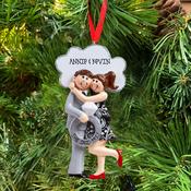 Engaged She Said Yes Personalised Hanging Christmas Decoration image