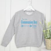 Personalised Communion Sweatshirt- Communion Arrow Boy/Girl (Grey)