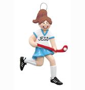 Hockey Girl Personalised Hanging Christmas Decoration image