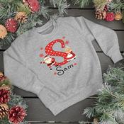Personalised Christmas Kids Grey Marl Sweatshirt-Initial image