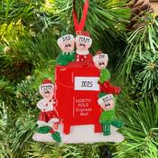 Letters To Santa Family of 5 Personalised Christmas Decoration image
