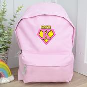 Personalised Pink School Bag-Supergirl (Holds 12 Litres) image