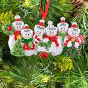 Snow Family 6 Personalised Hanging Christmas Decoration image