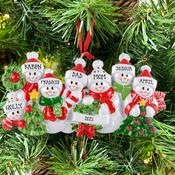 Snow Family 7 Personalised Hanging Christmas Decoration