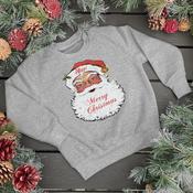 Personalised Christmas Kids Grey Marl Sweatshirt-Traditional Santa image