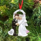 Wedding Couple Arch Personalised Hanging Christmas Decoration image