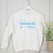 Personalised Communion Sweatshirt-  Communion Arrow Boy/Girl (White) image