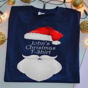 Personalised Christmas Adult T-Shirt-Santa Hat image
