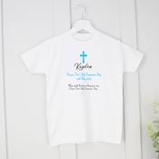 Personalised Communion T-Shirt-Blue Cross May Angels image