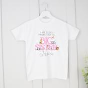 Personalised Big Sister T-Shirt- Pink Animals
