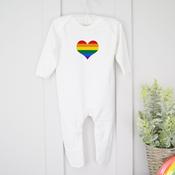 Personalised Pride Baby Grow-Love Heart image
